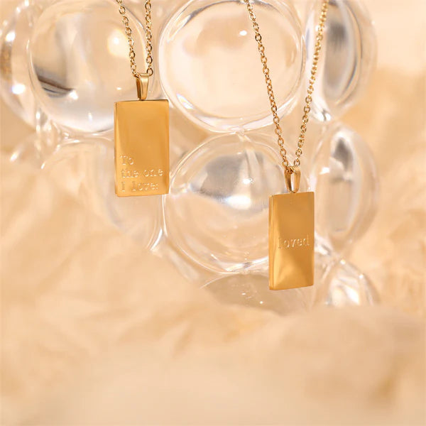 Minimalism Letter Square Pendant Necklace