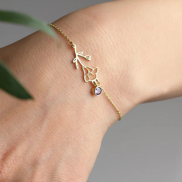 Moon Flower Zircon Pendant Bracelet