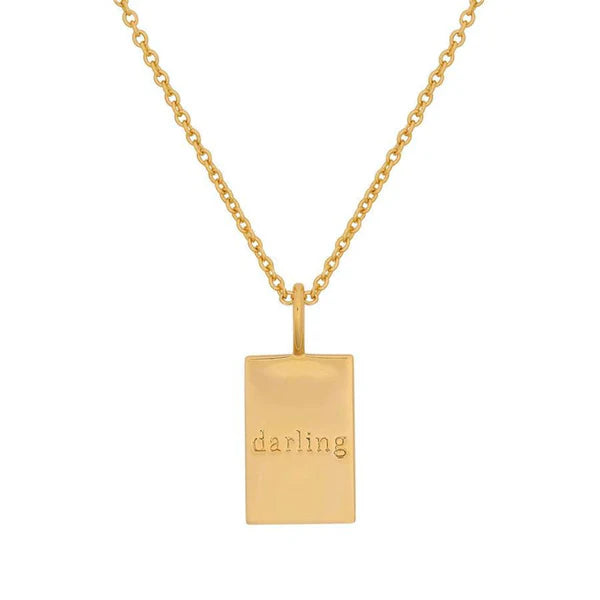 Minimalism Letter Square Pendant Necklace