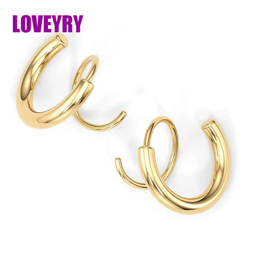 Spiral Double Loop Twisted Earrings